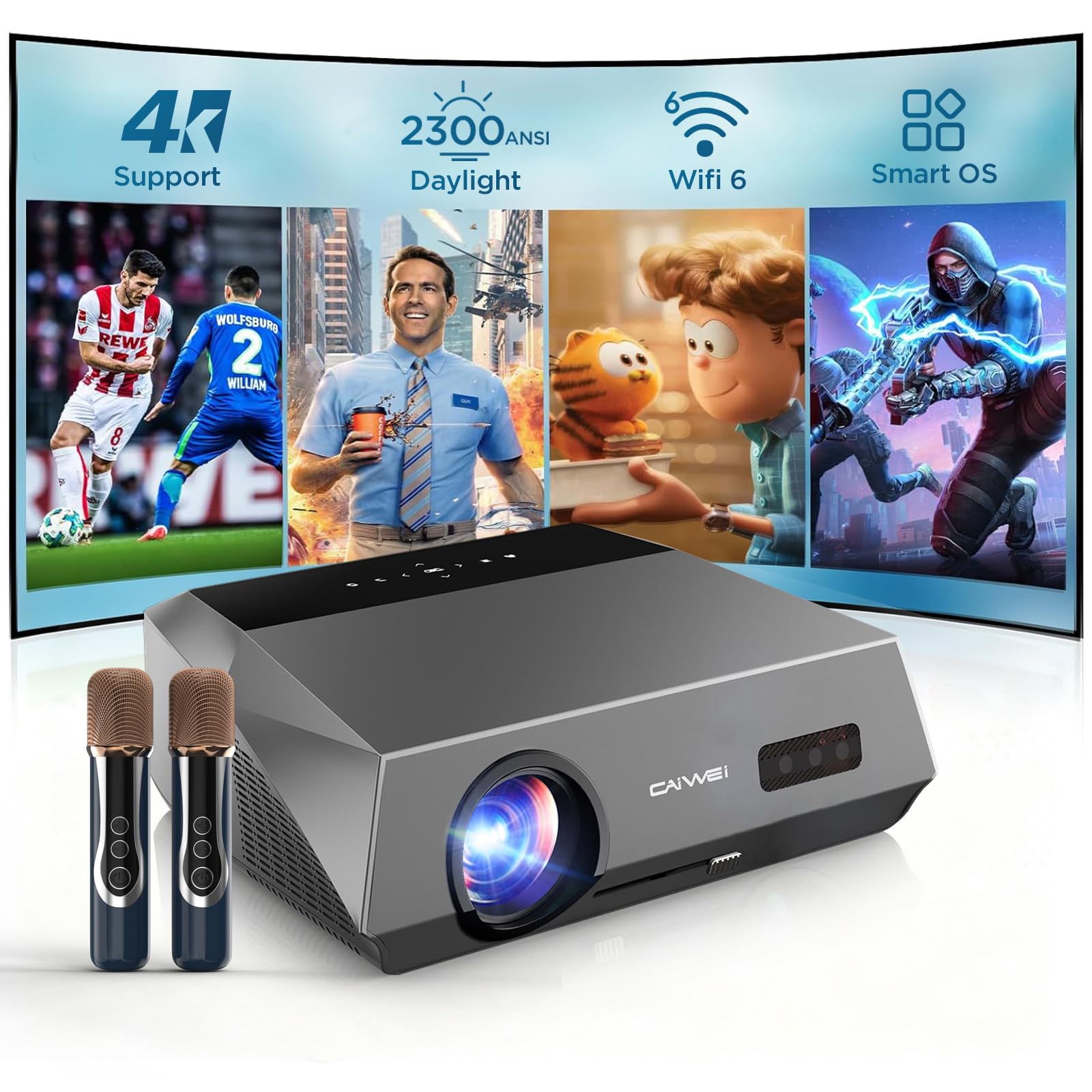 Amazon.com: Smart 4K Projector Indoor Daylight Home Theater